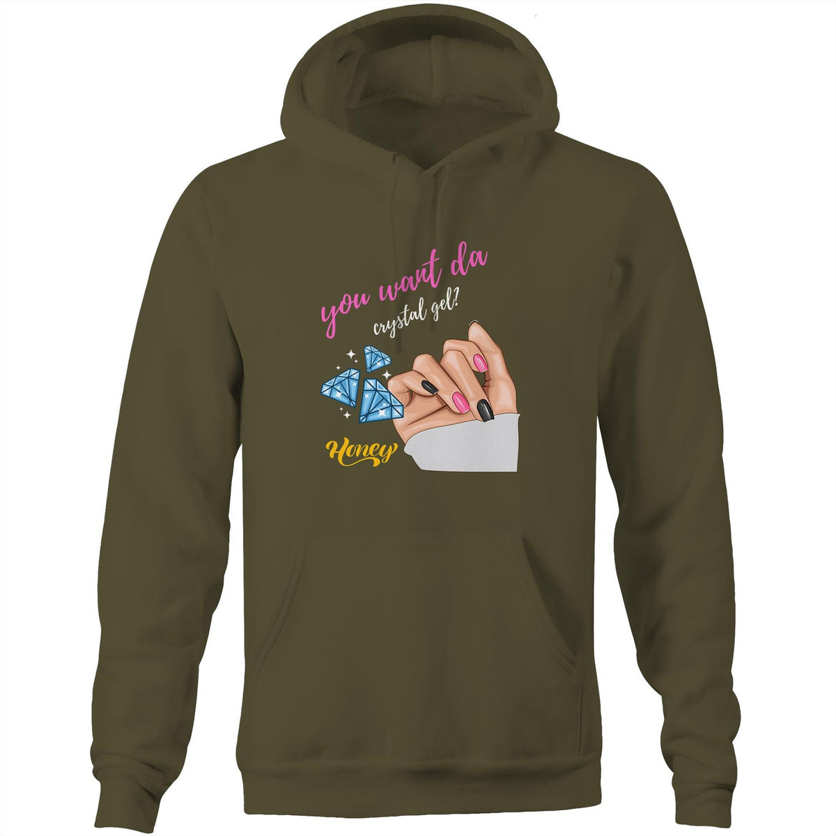 Gel Crystal 2 AS Colour Stencil - Pocket Hoodie Sweatshirt