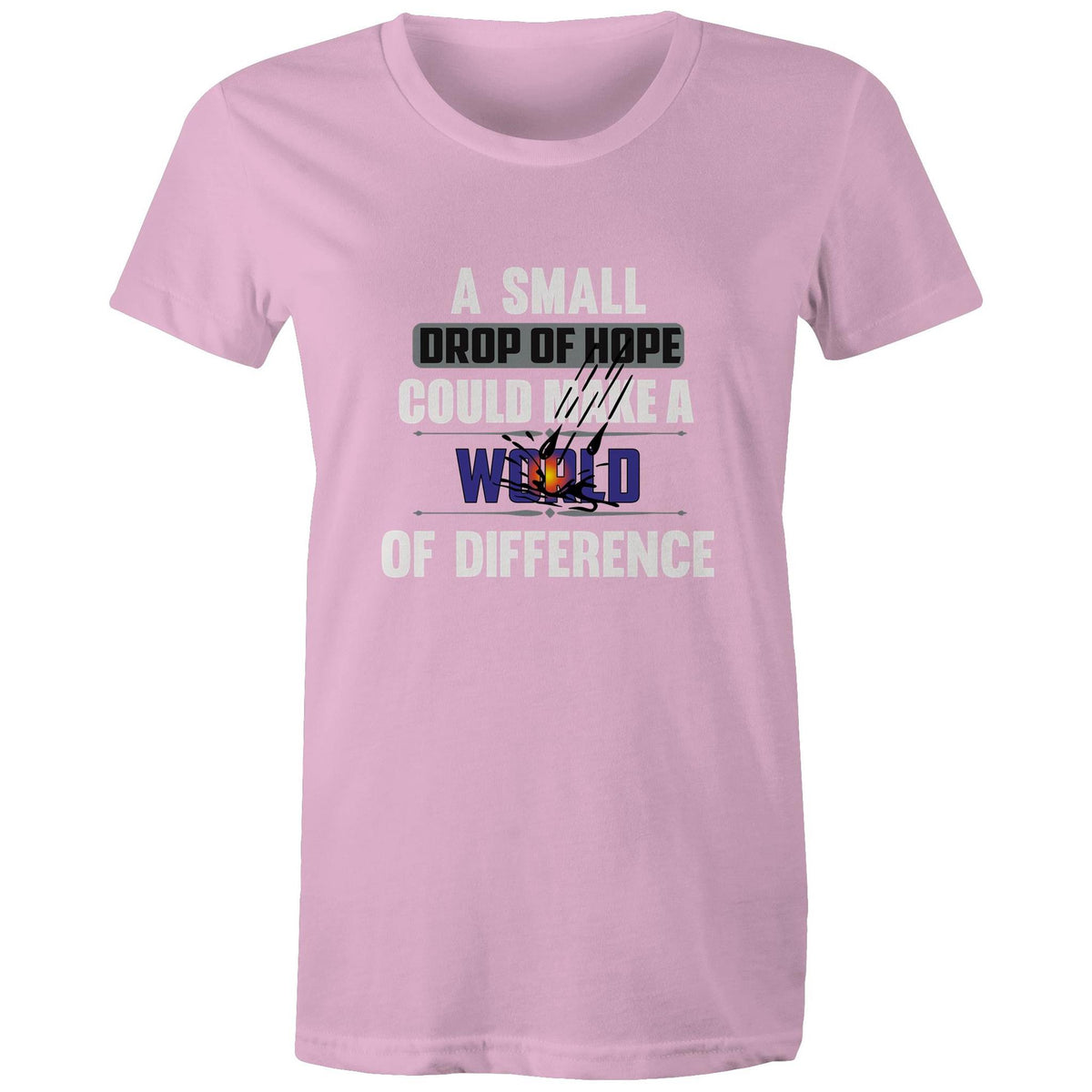 Premium Woman's T-Shirt - Drop of Hope Design - (Dark Colors)