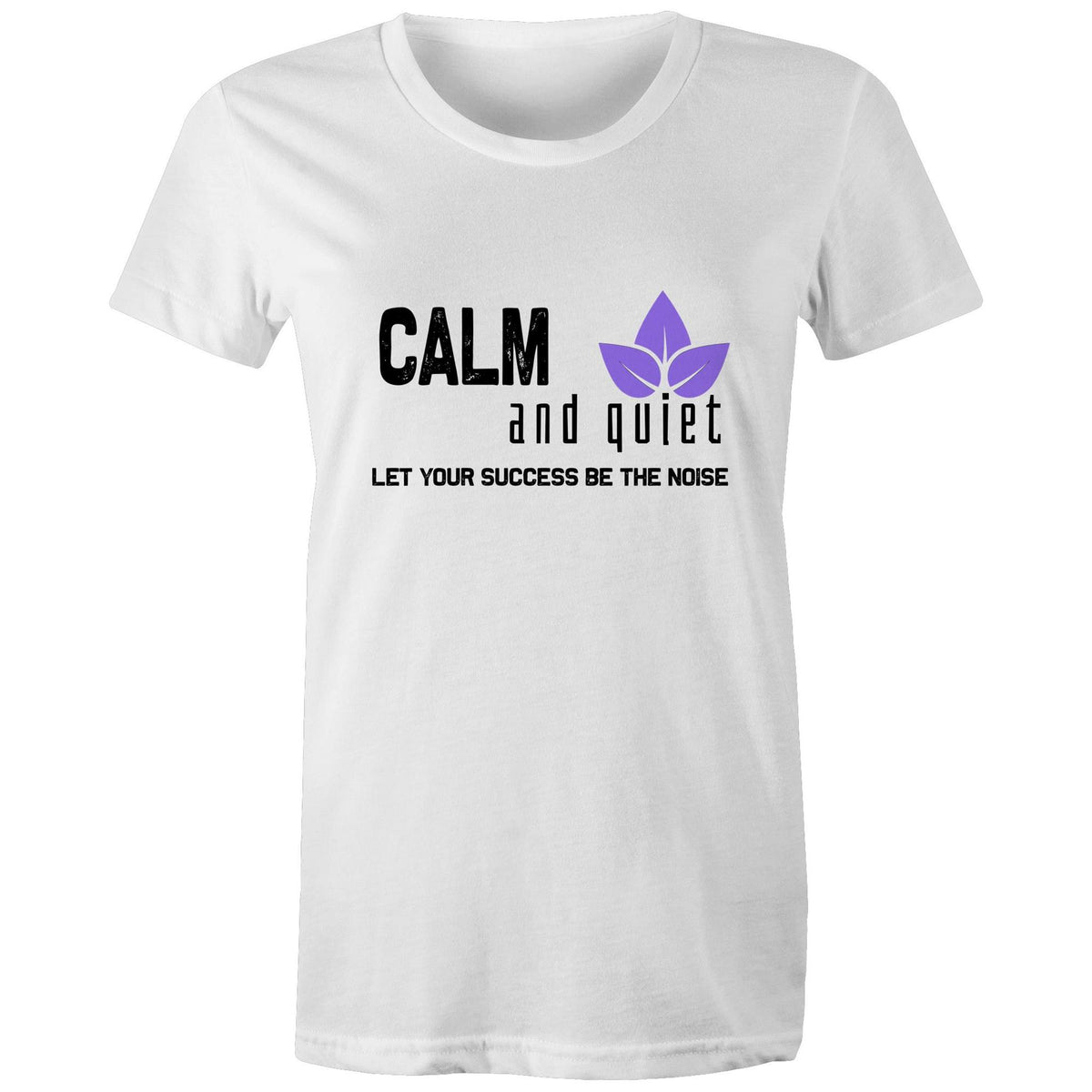 Women's Singlet Top - Calm and Quiet Design - Black