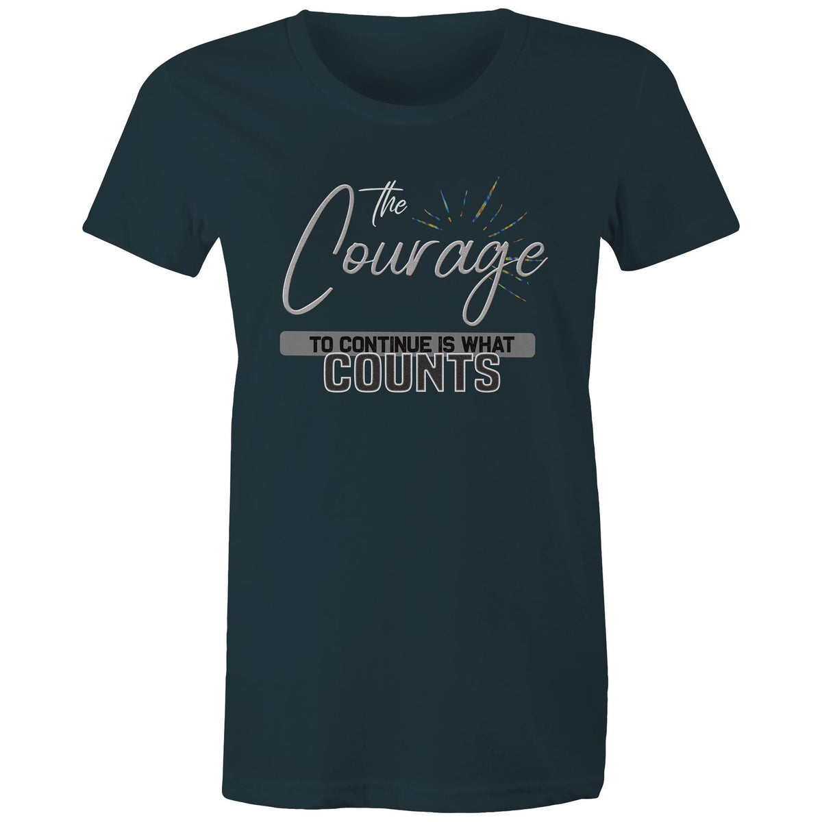 Premium Woman's T-Shirt - Courage Design - (Dark Colors)