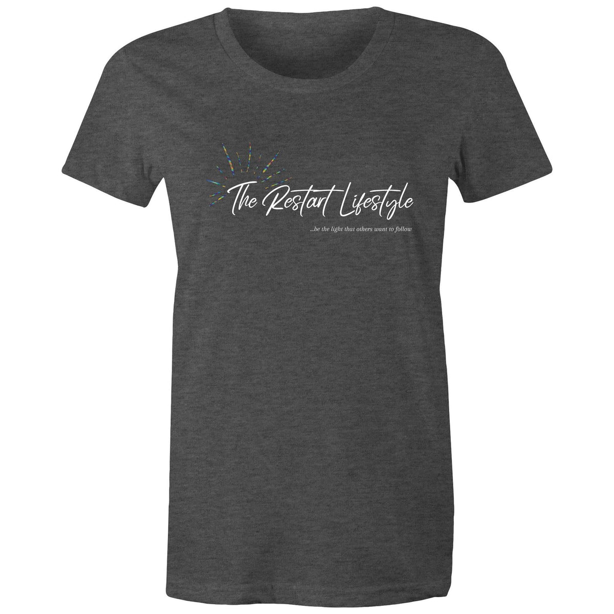 Premium Woman's T-Shirt - The Restart Lifestyle Logo - (Dark Colors)