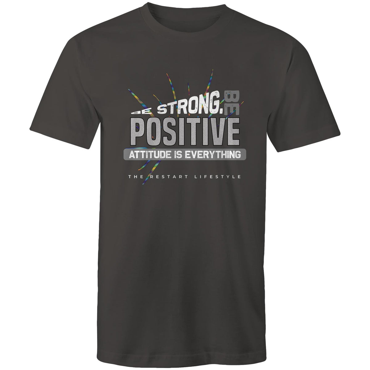 Premium Men's T-Shirt - Be Positive Design - (Dark Colors)