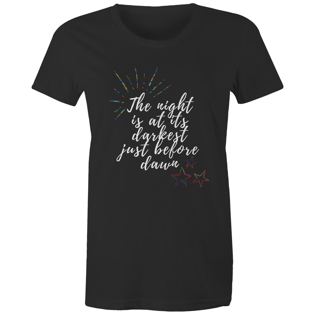 Premium Woman's T-Shirt - Darkest Night Design - (Dark Colors)