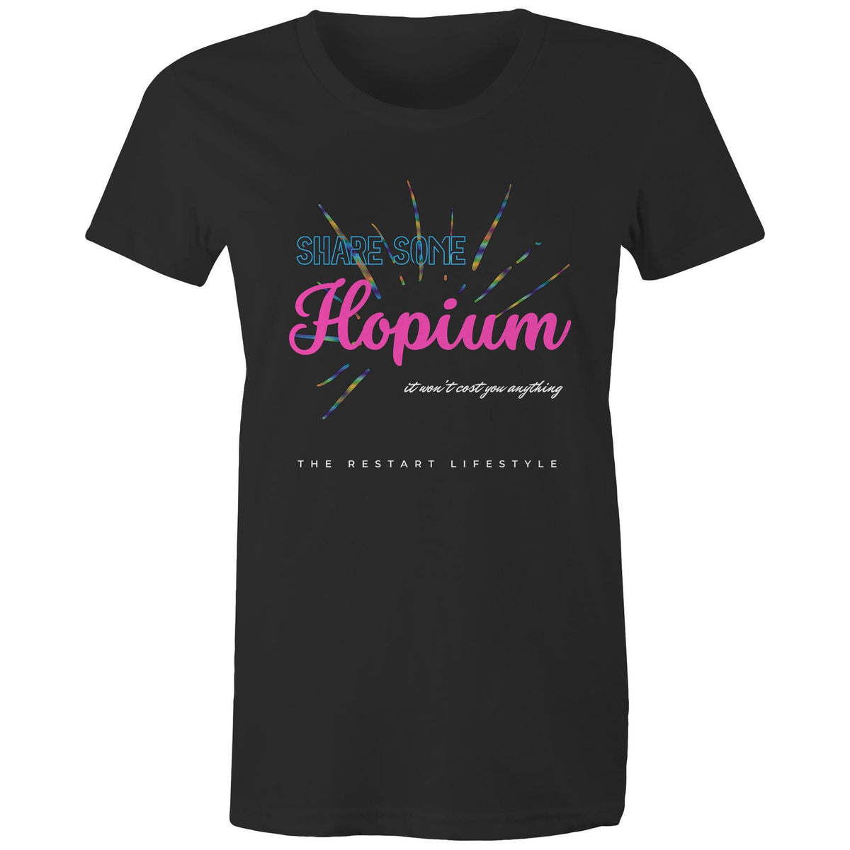 Premium Woman's T-Shirt - Hopium Design - (Dark Colors)