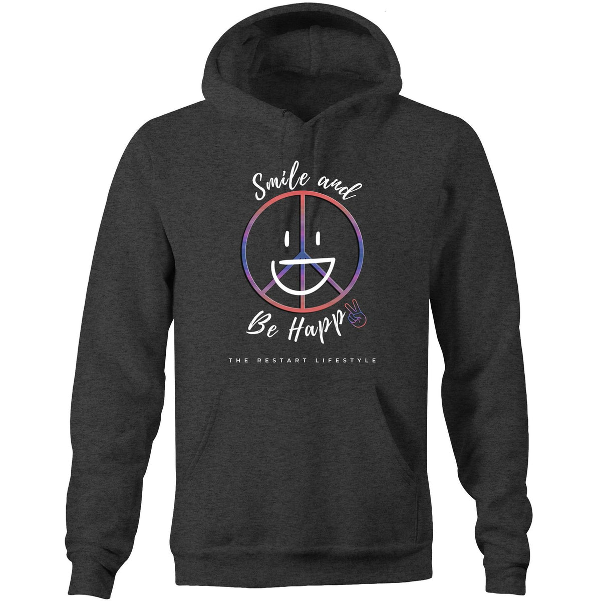 Premium Unisex Hoodie - Be Happy Design - (Dark Colors)
