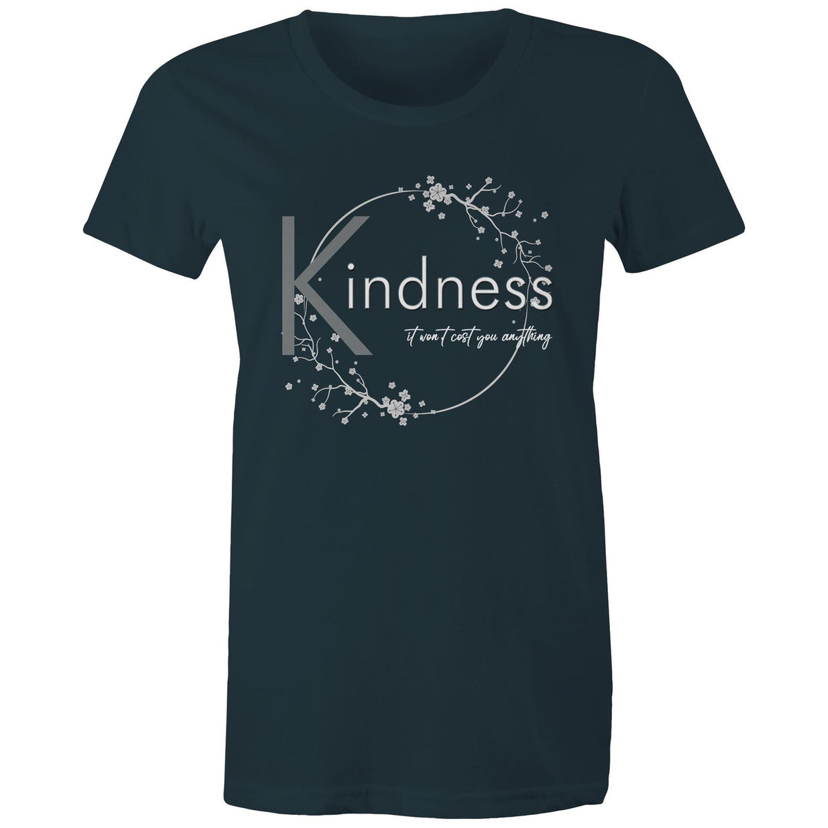 Premium Woman's T-Shirt - Kindness Design - (Dark Colors)