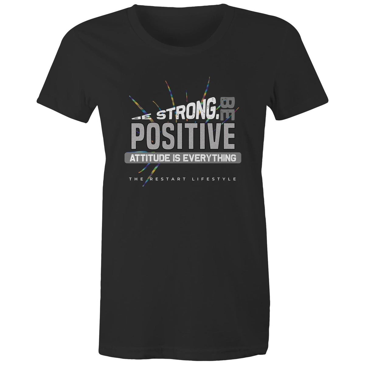 Premium Woman's T-Shirt - Be Positive Design - (Dark Colors)