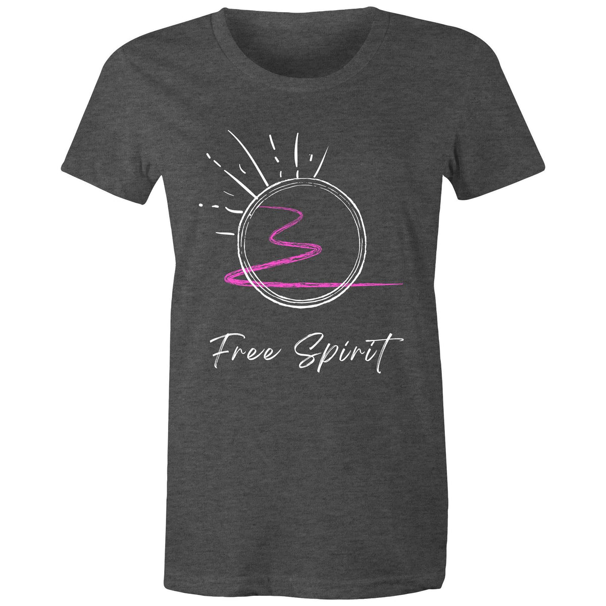 Premium Woman's T-Shirt - Free Spirit Design - (Dark Colors)