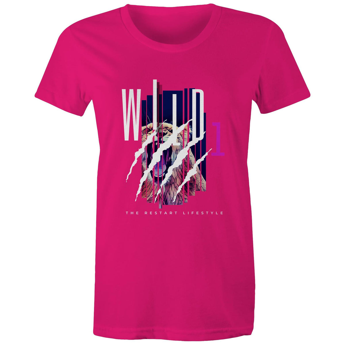 Premium Woman's T-Shirt - Wild 1 Design - (Dark Colors)