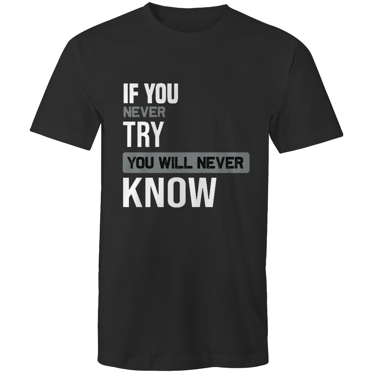 Premium Men's T-Shirt - Never Know Design - (Dark Colors)