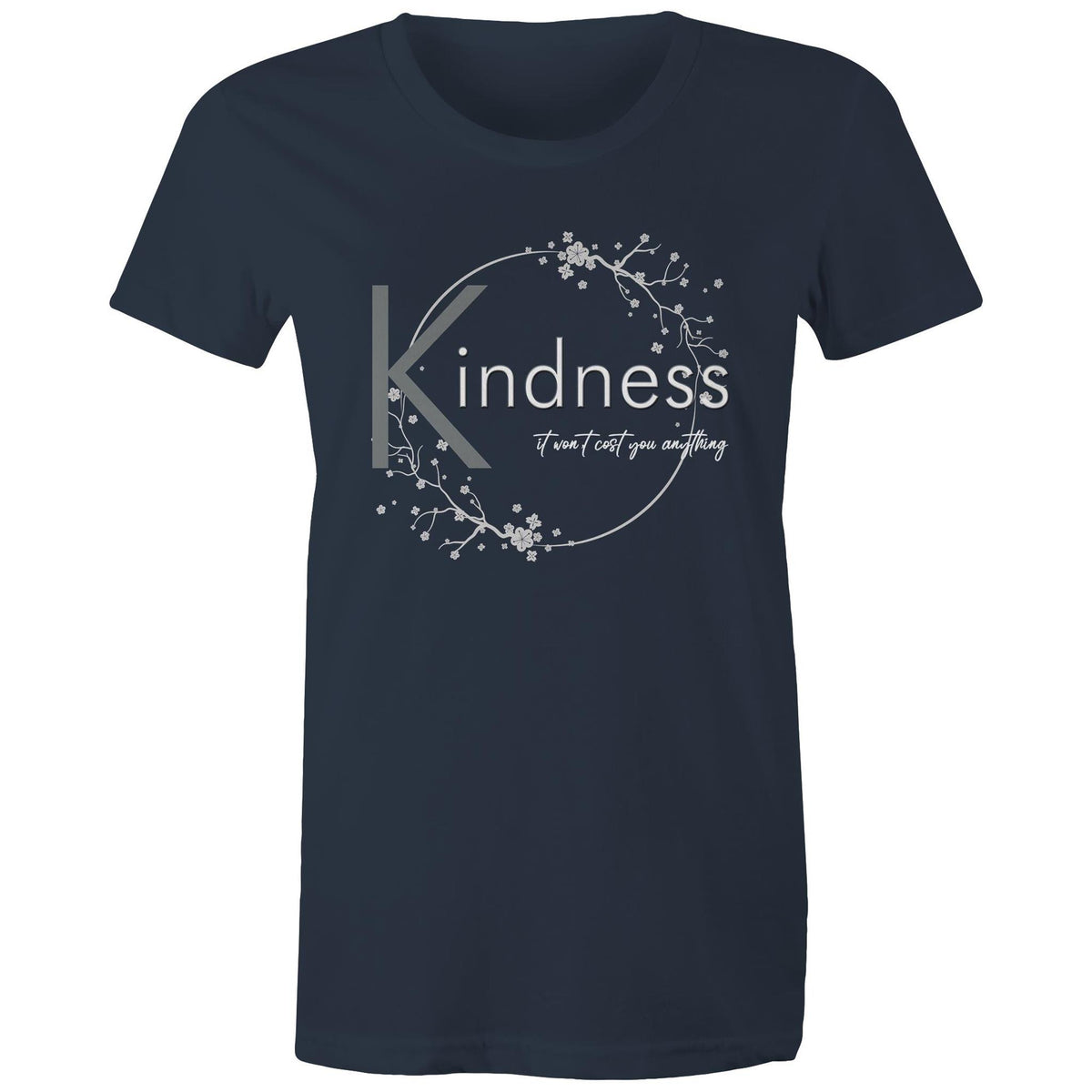 Premium Woman's T-Shirt - Kindness Design - (Dark Colors)