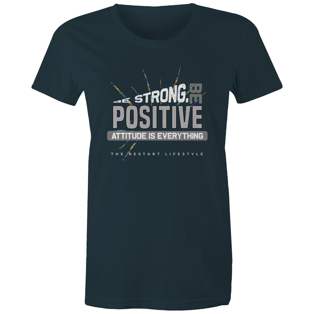 Premium Woman's T-Shirt - Be Positive Design - (Dark Colors)
