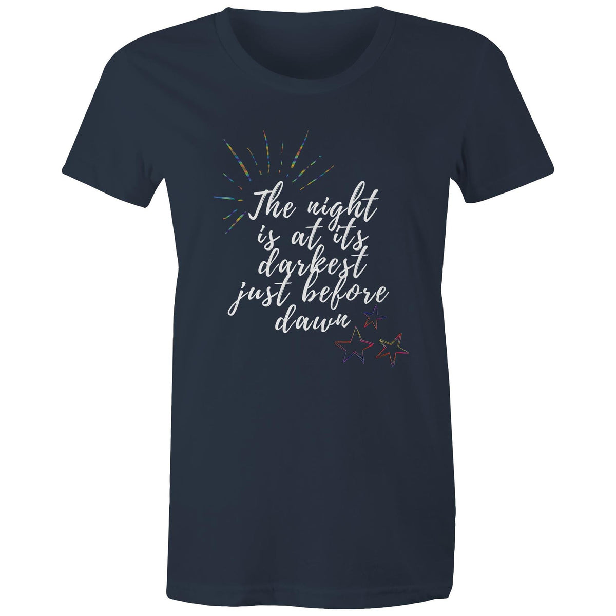 Premium Woman's T-Shirt - Darkest Night Design - (Dark Colors)
