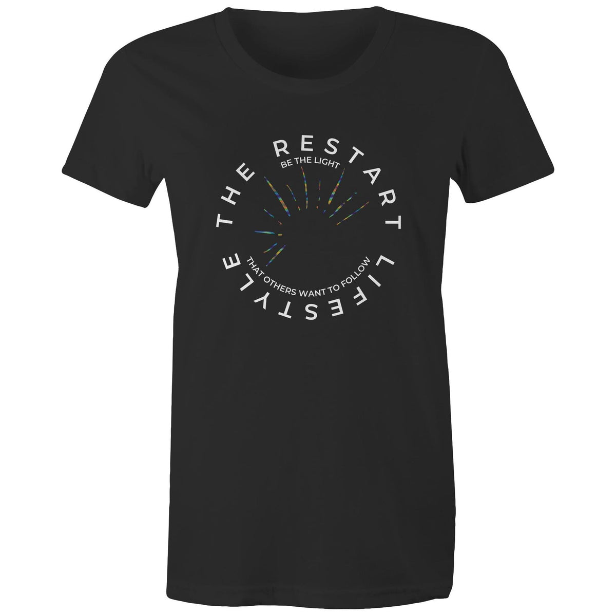Premium Woman's T-Shirt - The Restart Lifestyle Circle - (Dark Colors)