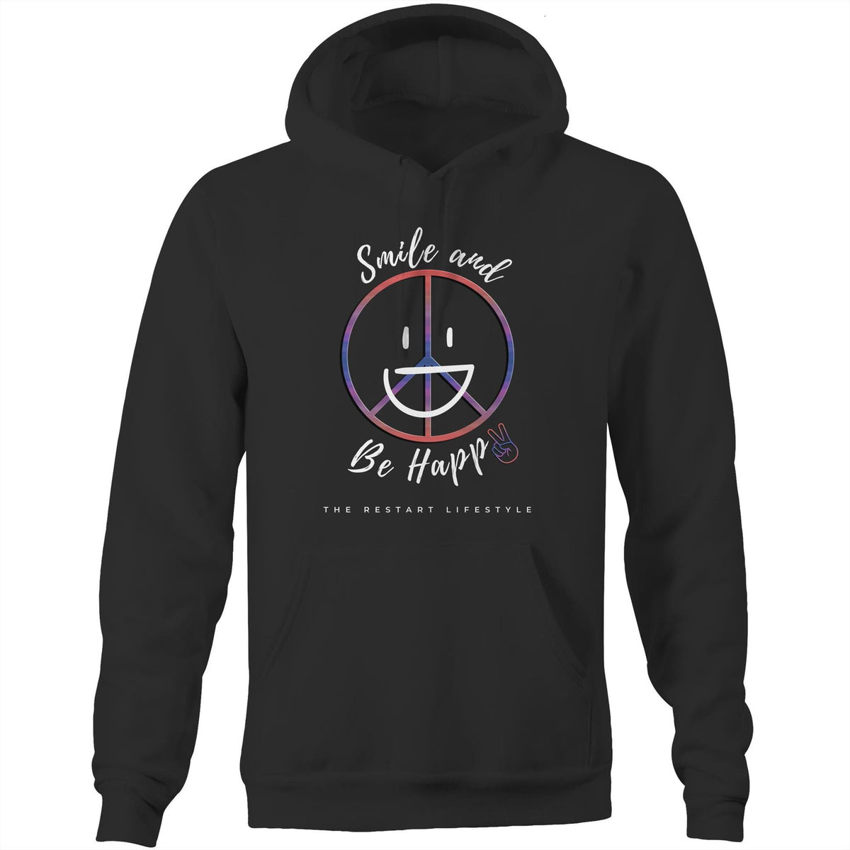 Premium Unisex Hoodie - Be Happy Design - (Dark Colors)