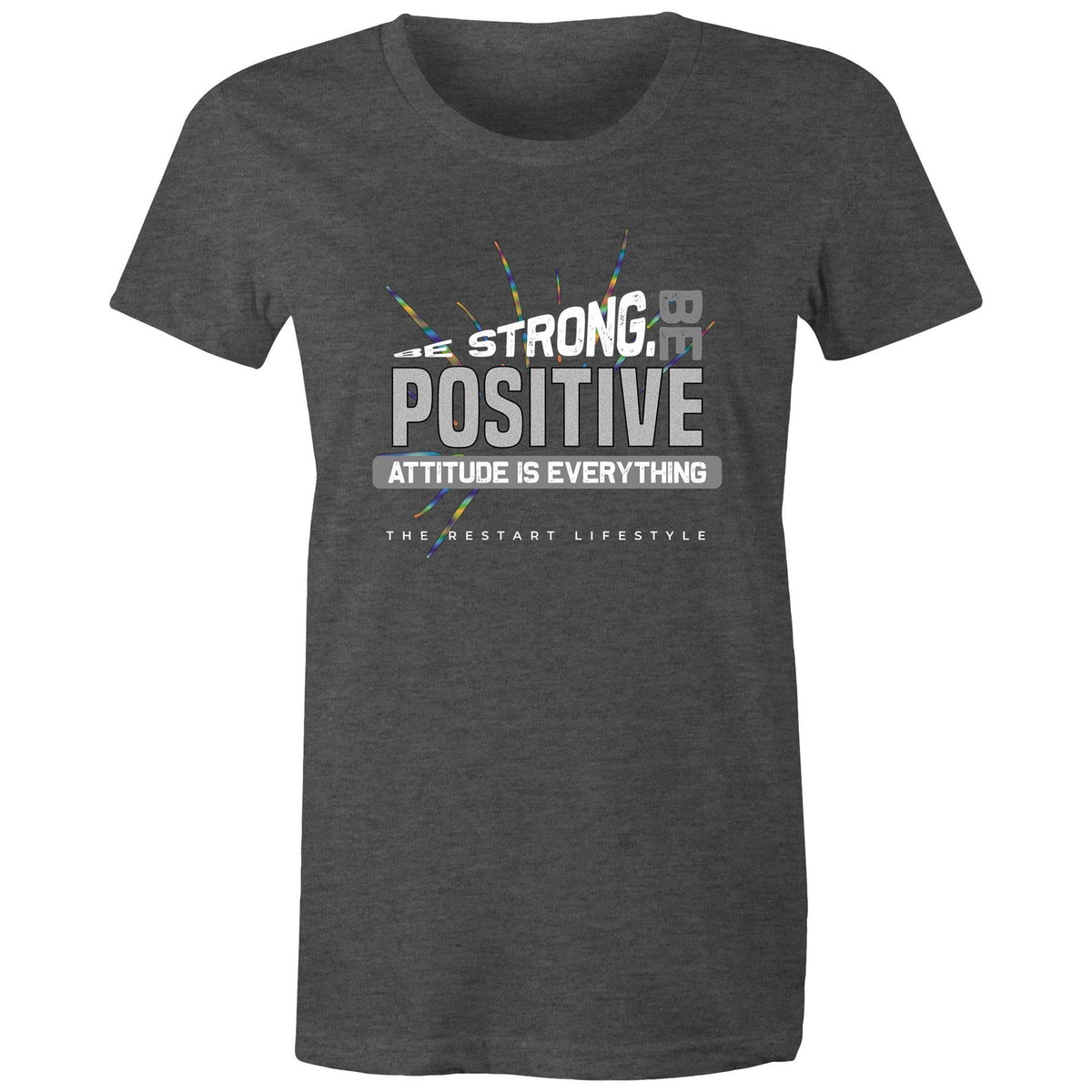 Premium Woman's T-Shirt - Be Positive Design - (Dark Colors)