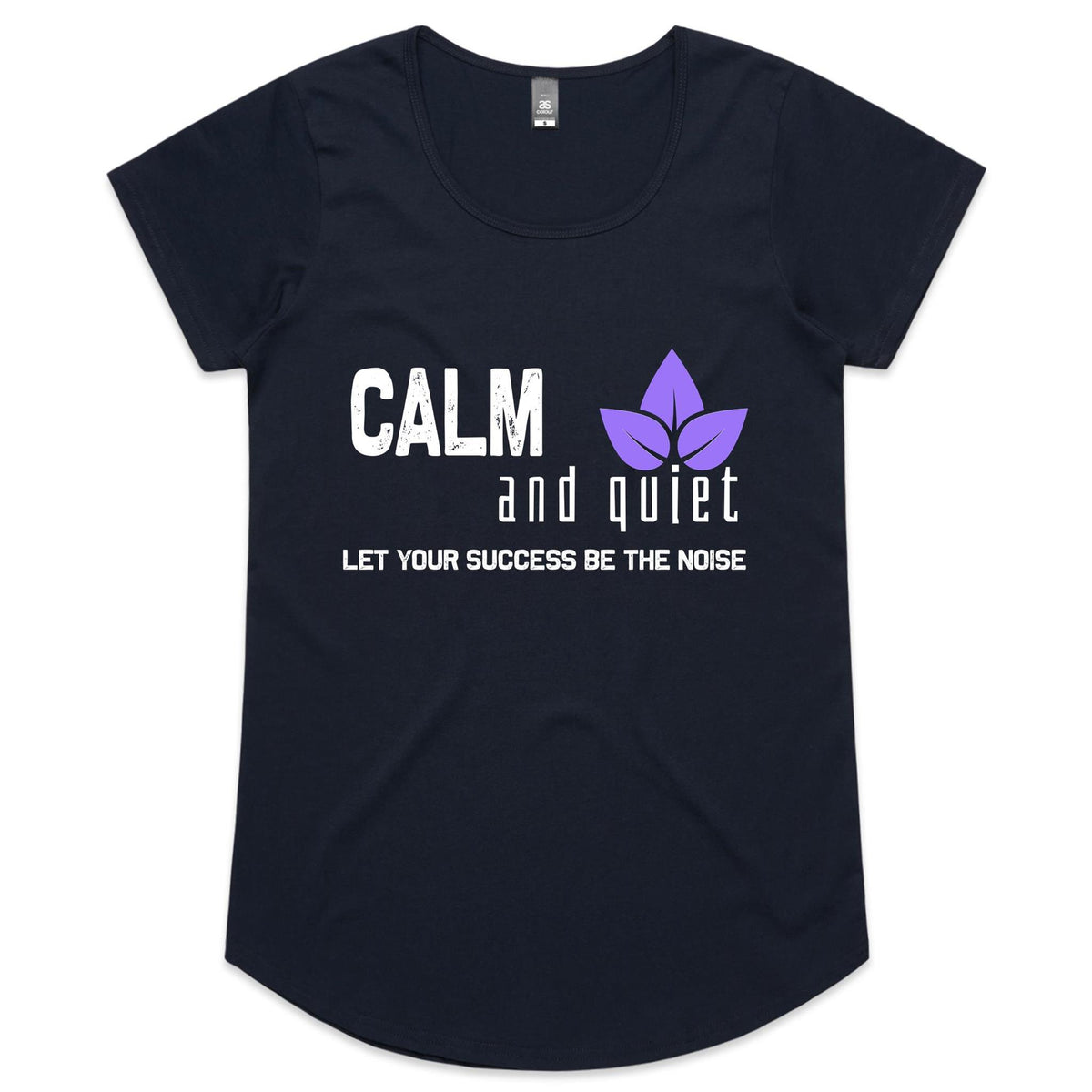 Womens Scoop Neck T-Shirt - Calm and Quiet Design
