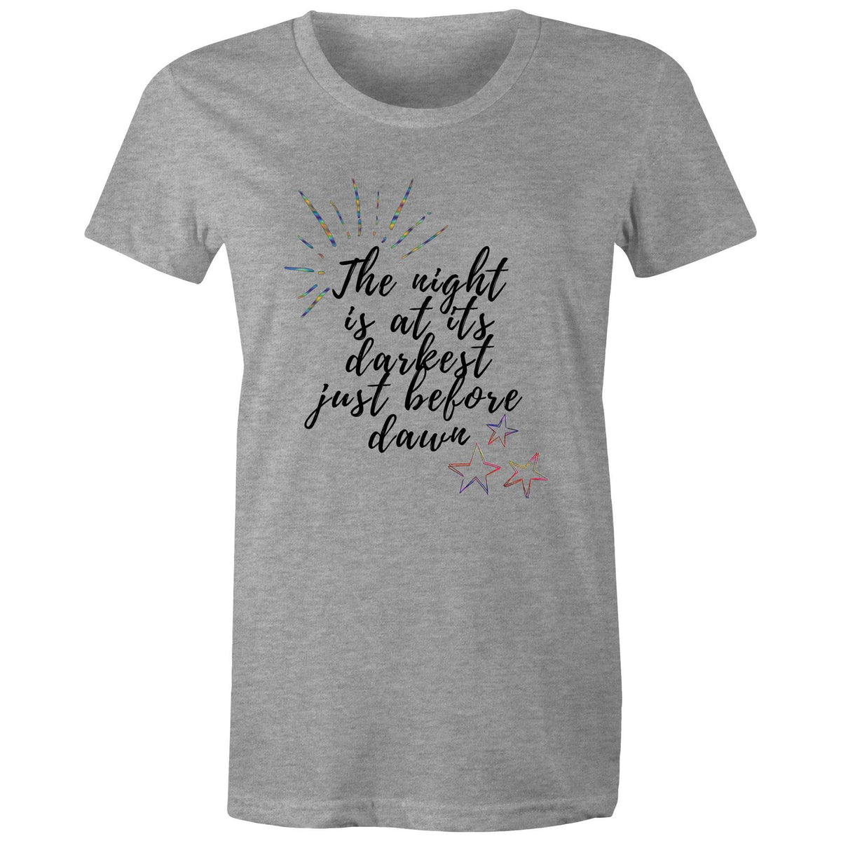Premium Woman's T-Shirt - Darkest Night Design - (White)
