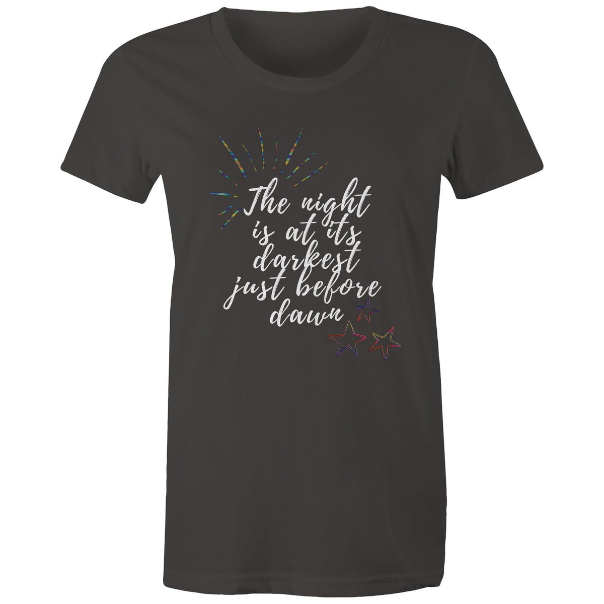 Premium Woman's T-Shirt - Darkest Night Design - (Dark Colors)