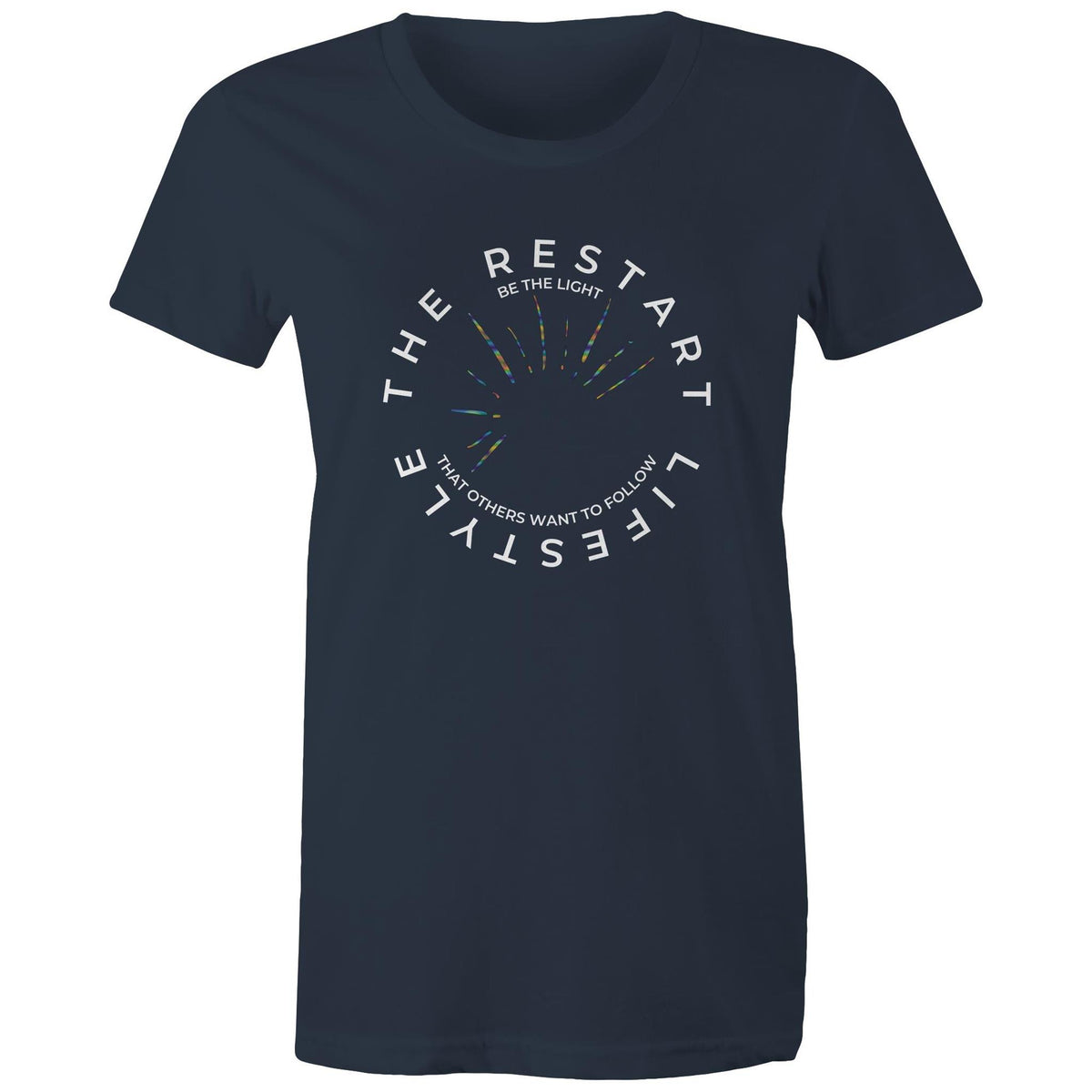 Premium Woman's T-Shirt - The Restart Lifestyle Circle - (Dark Colors)