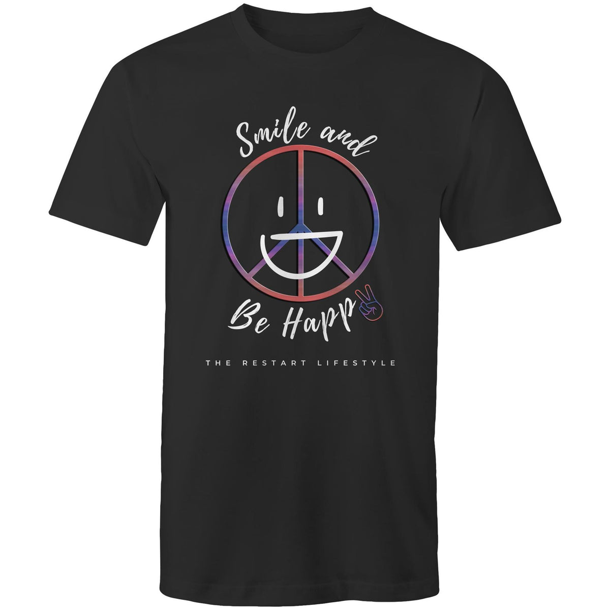 Premium Men's T-Shirt - Be Happy Design - (Dark Colors)