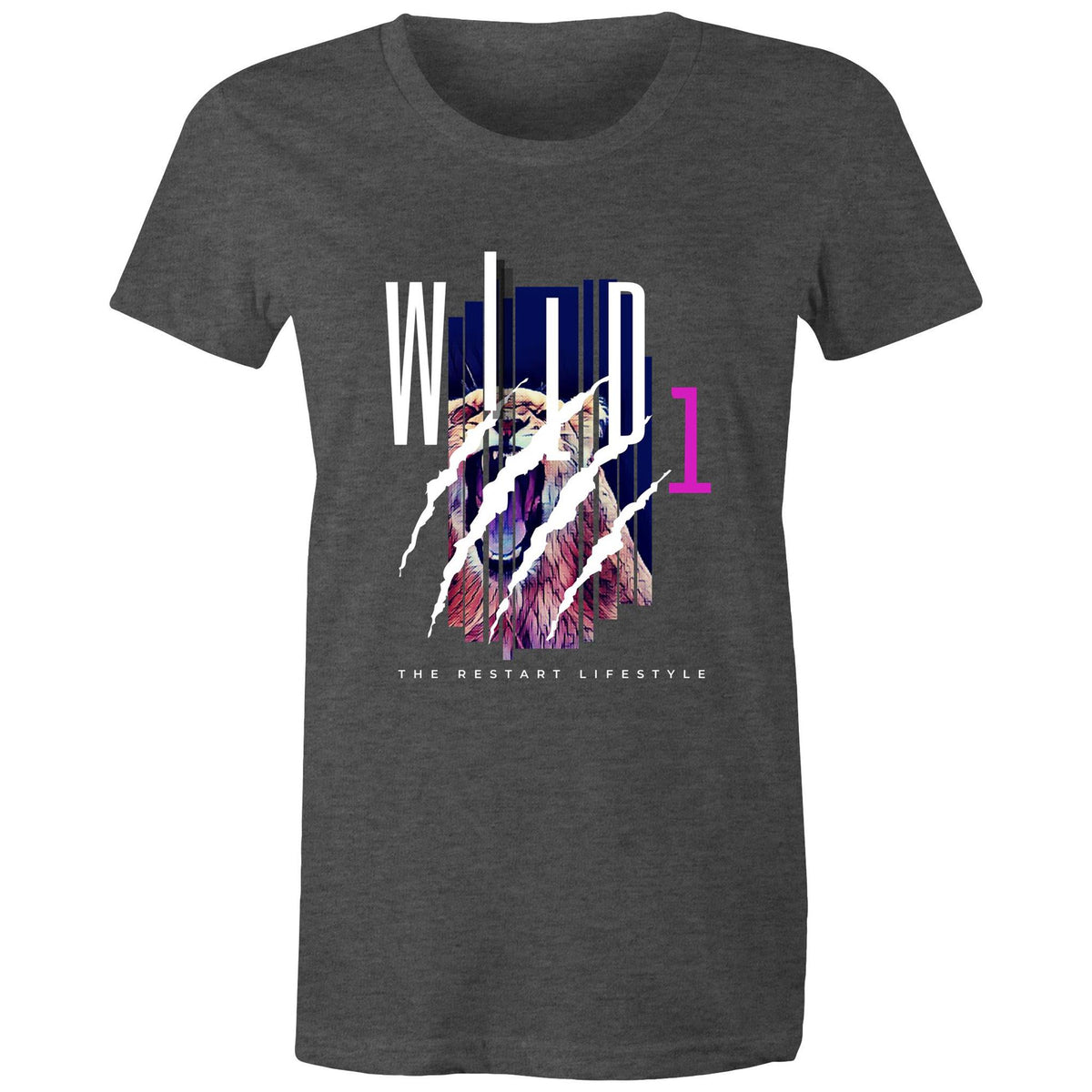 Premium Woman's T-Shirt - Wild 1 Design - (Dark Colors)