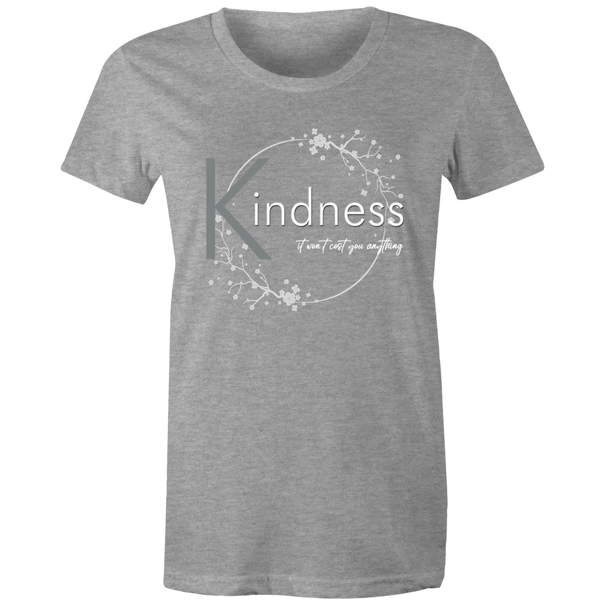 Premium Woman's T-Shirt - Kindness Design - (Dark Colors)