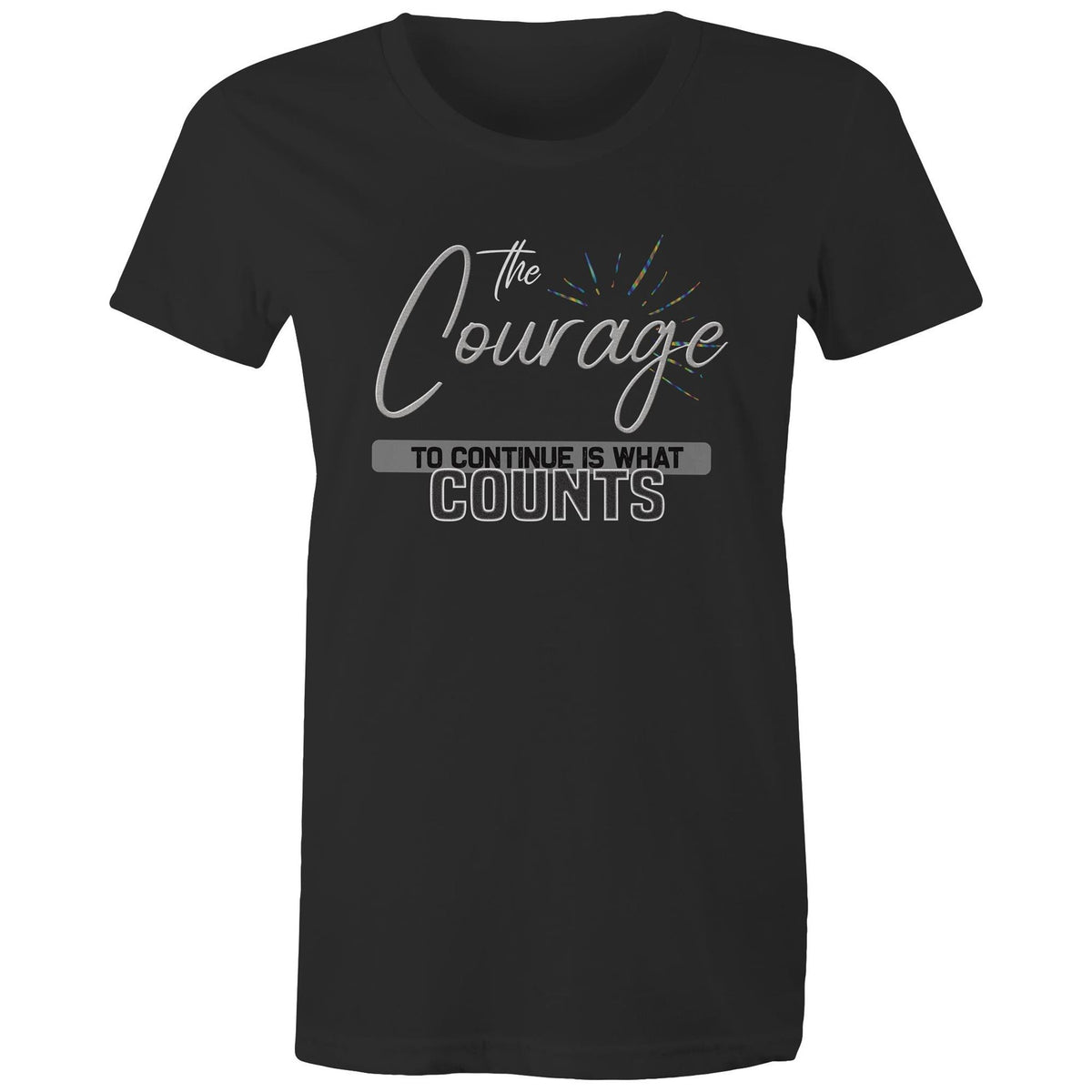 Premium Woman's T-Shirt - Courage Design - (Dark Colors)