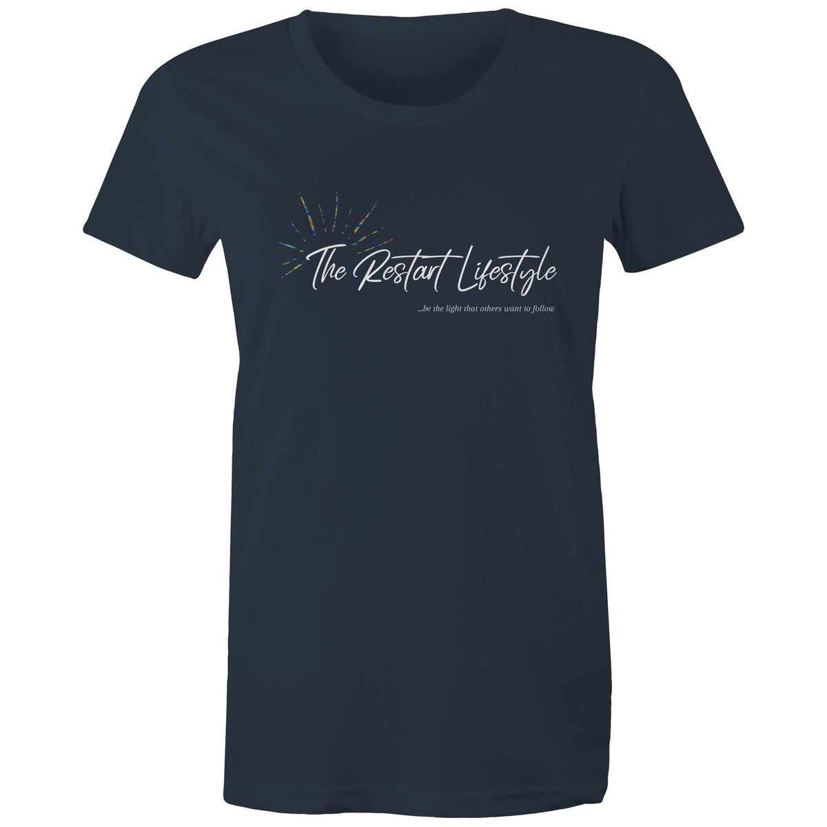 Premium Woman's T-Shirt - The Restart Lifestyle Logo - (Dark Colors)