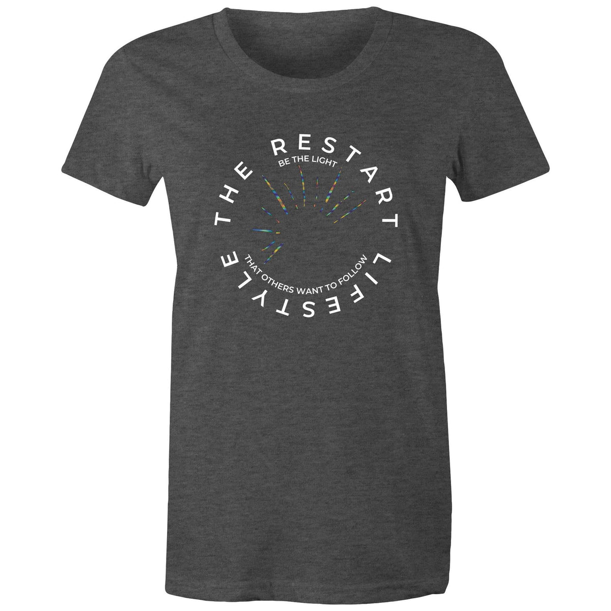 Premium Woman's T-Shirt - The Restart Lifestyle Circle - (Dark Colors)
