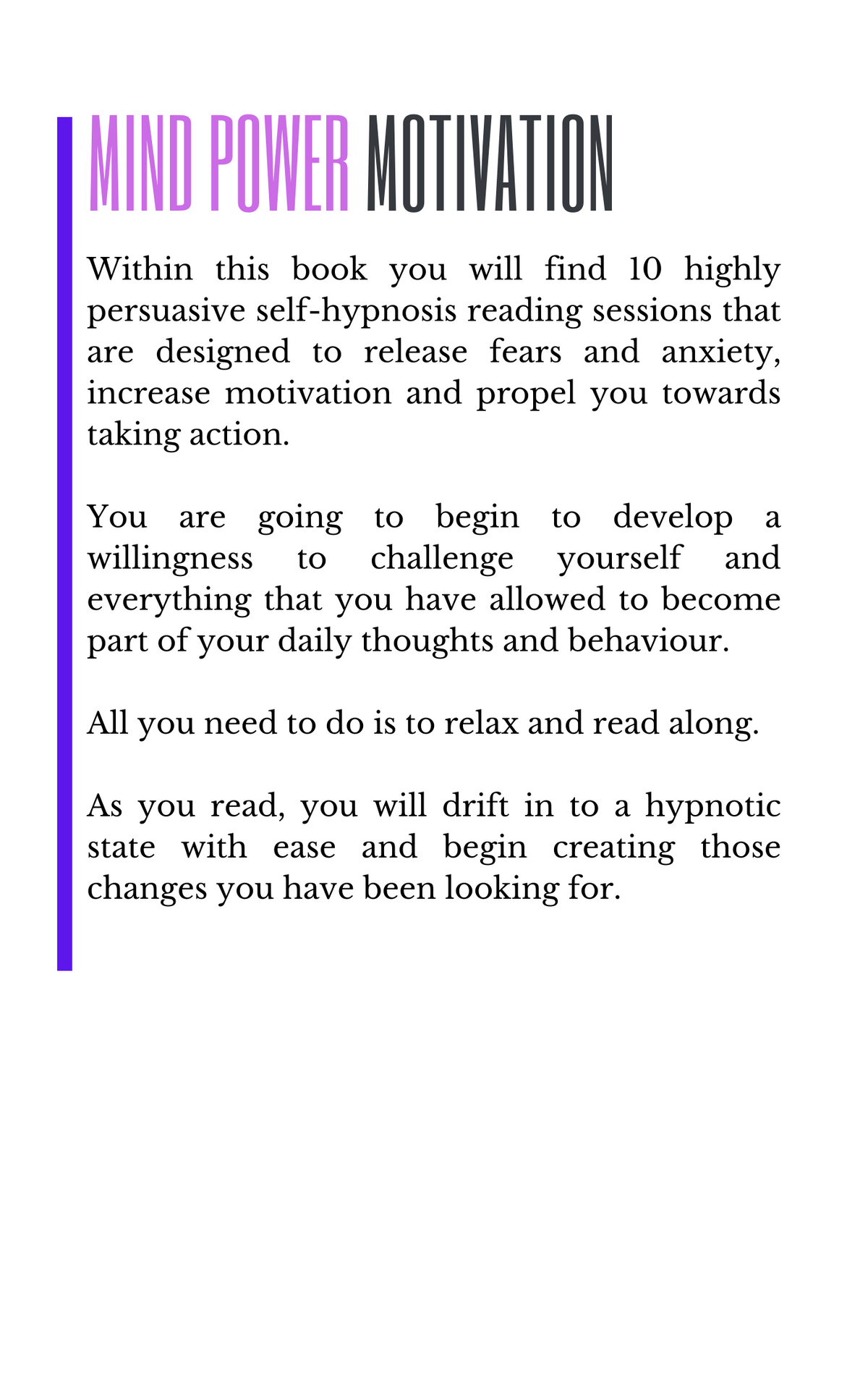 Mind Power Motivations - Self Hypnosis Reading Sessions PDF eBook