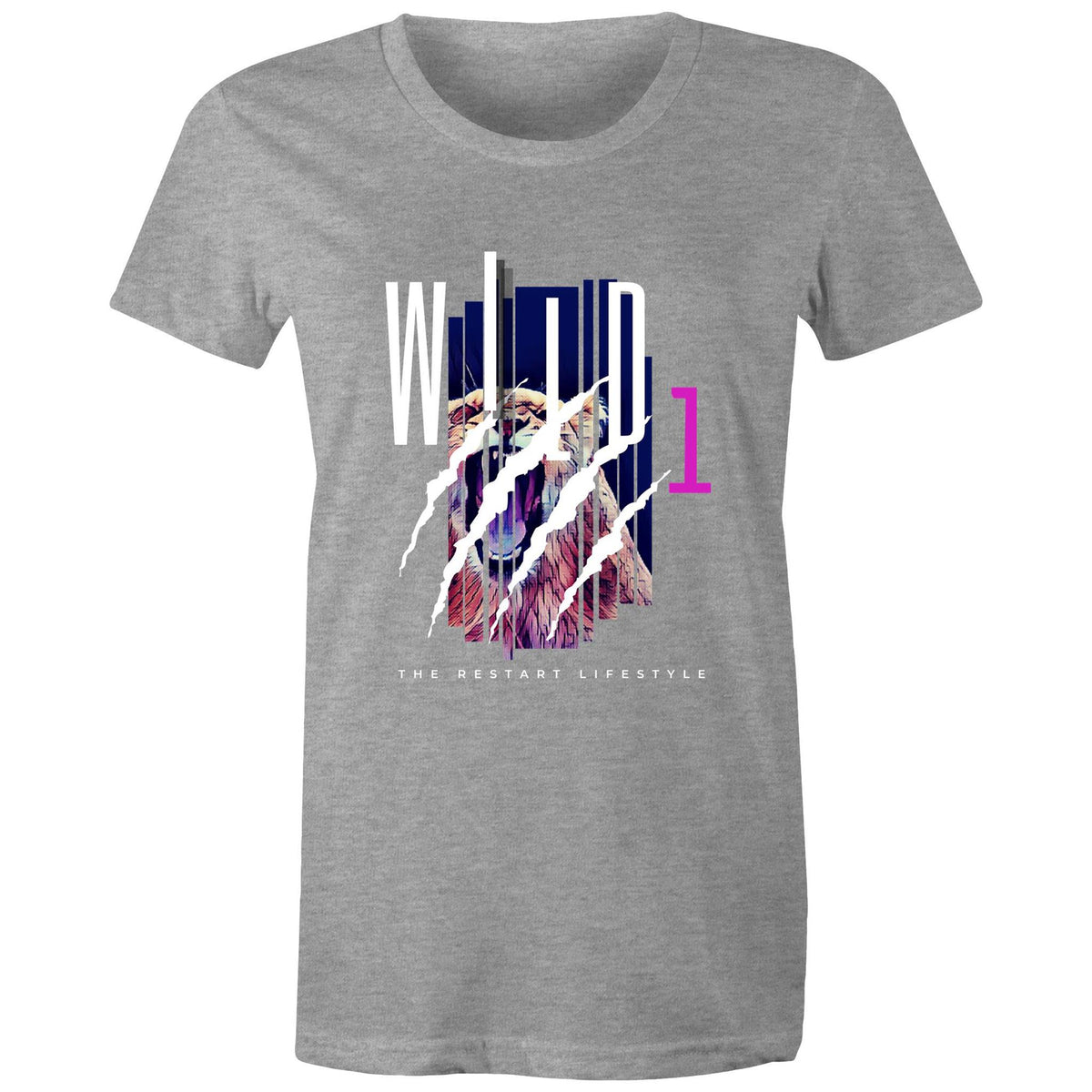 Premium Woman's T-Shirt - Wild 1 Design - (Dark Colors)