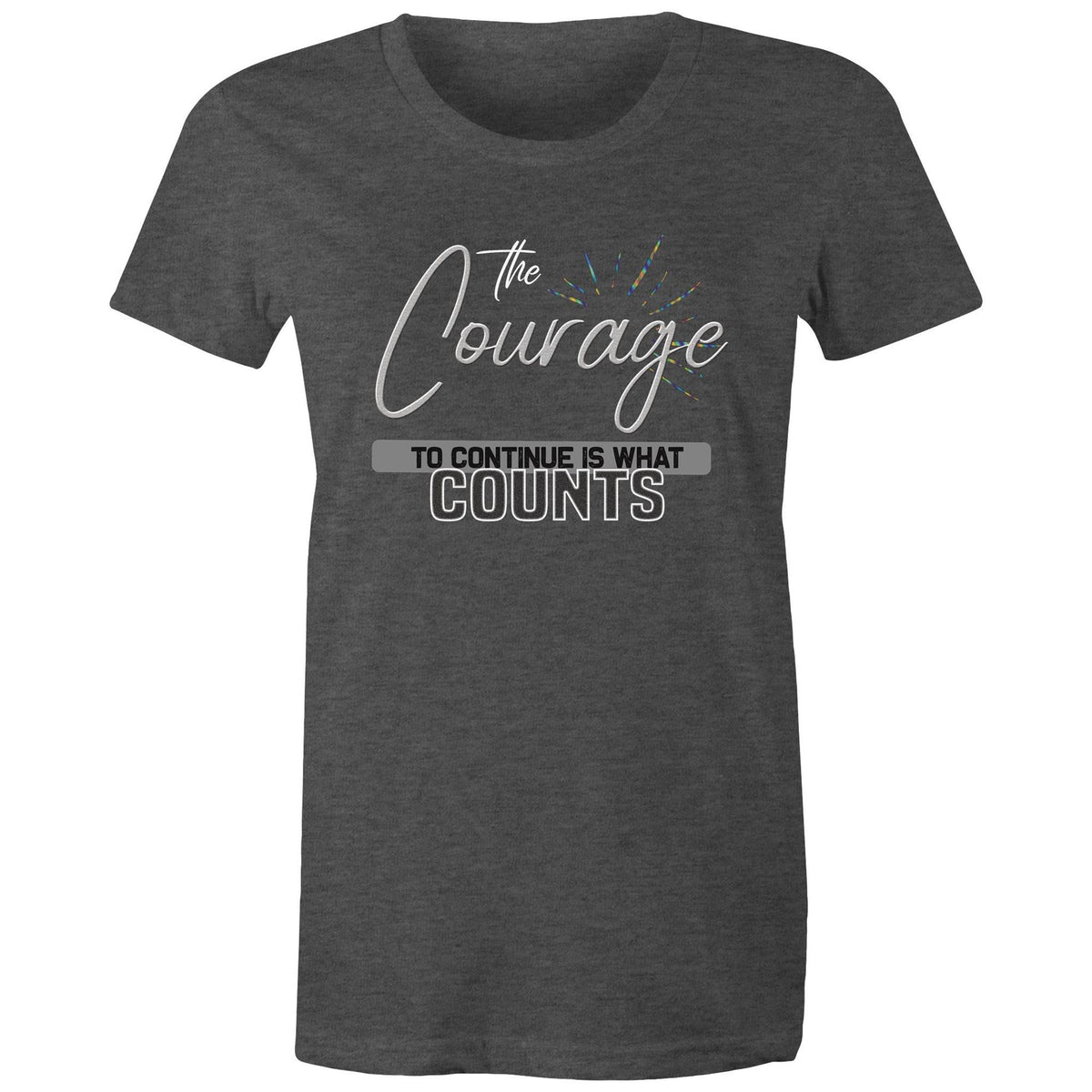 Premium Woman's T-Shirt - Courage Design - (Dark Colors)