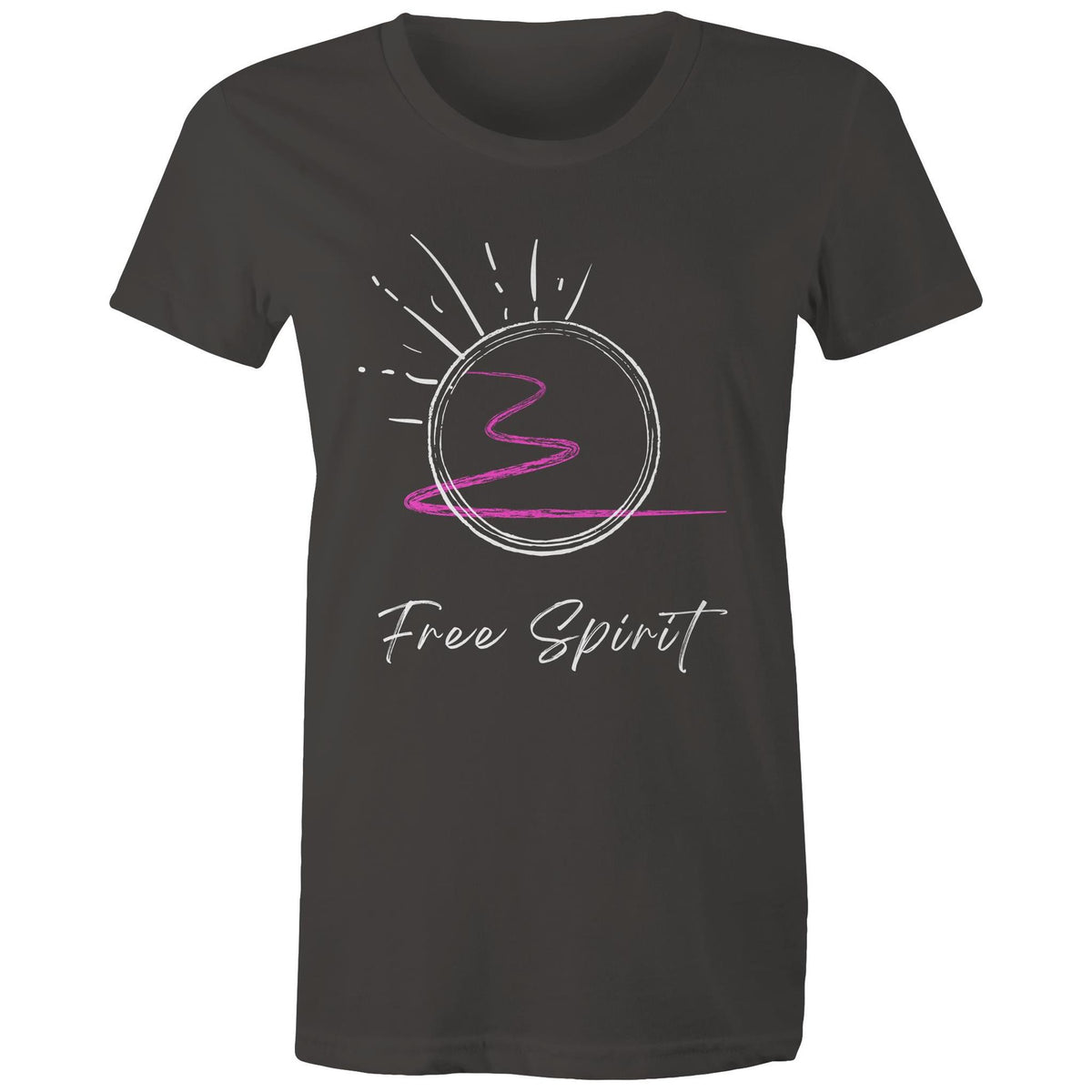 Premium Woman's T-Shirt - Free Spirit Design - (Dark Colors)