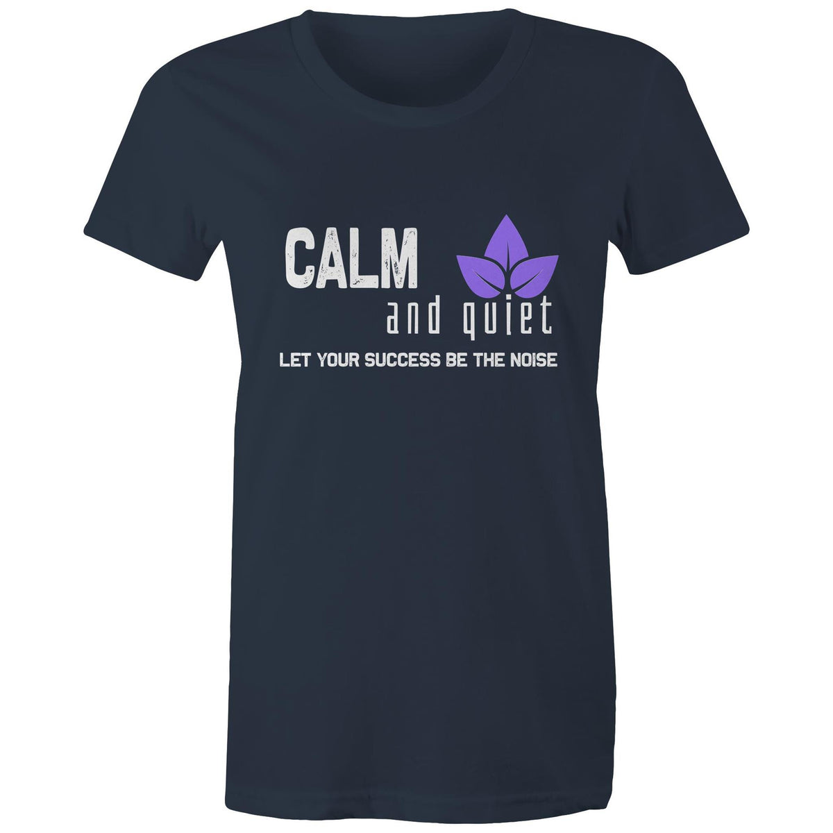 Premium Woman's T-Shirt - Calm and Quiet Design - (Dark Colors)