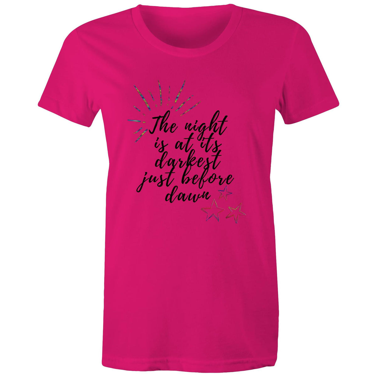 Premium Woman's T-Shirt - Darkest Night Design - (White)