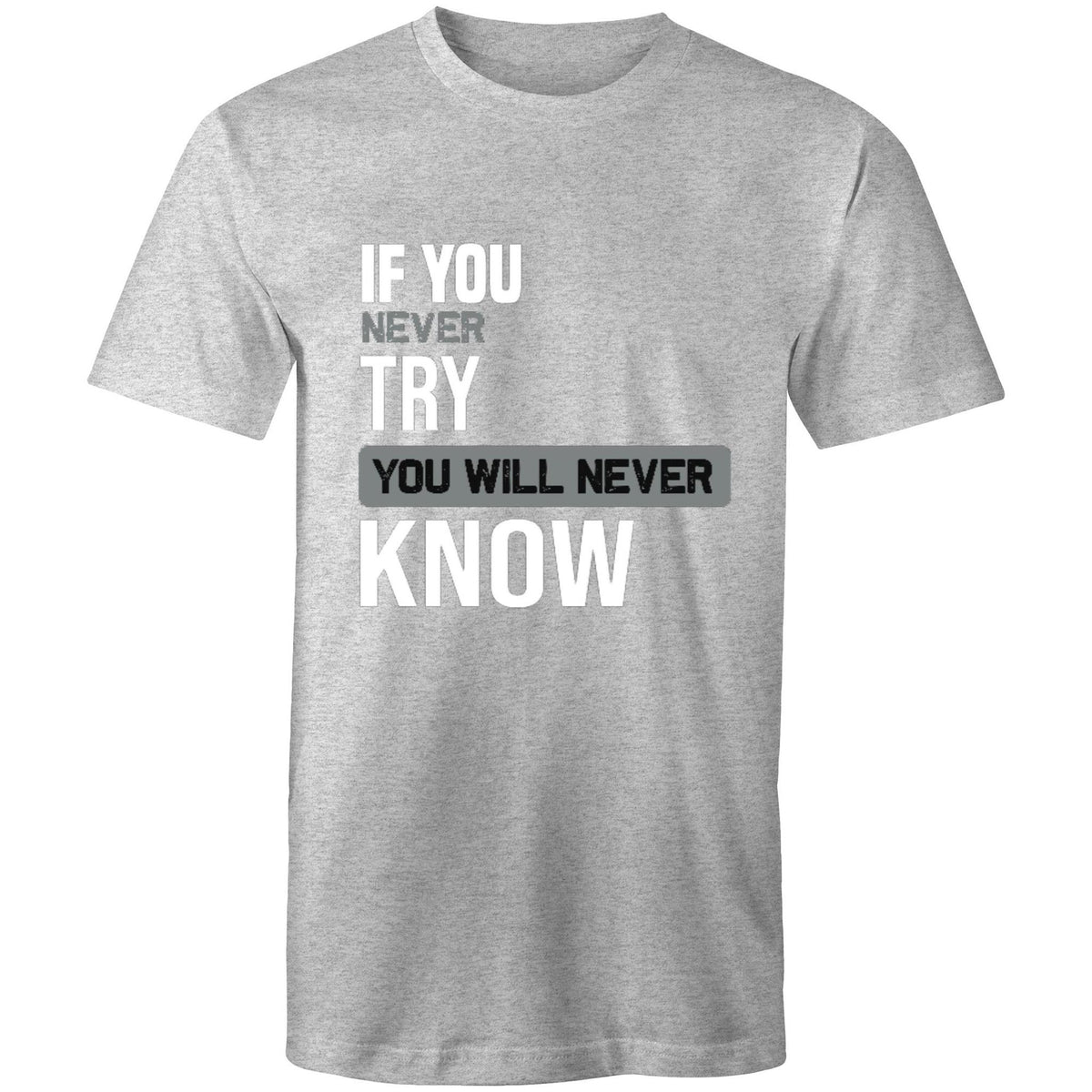 Premium Men's T-Shirt - Never Know Design - (Dark Colors)