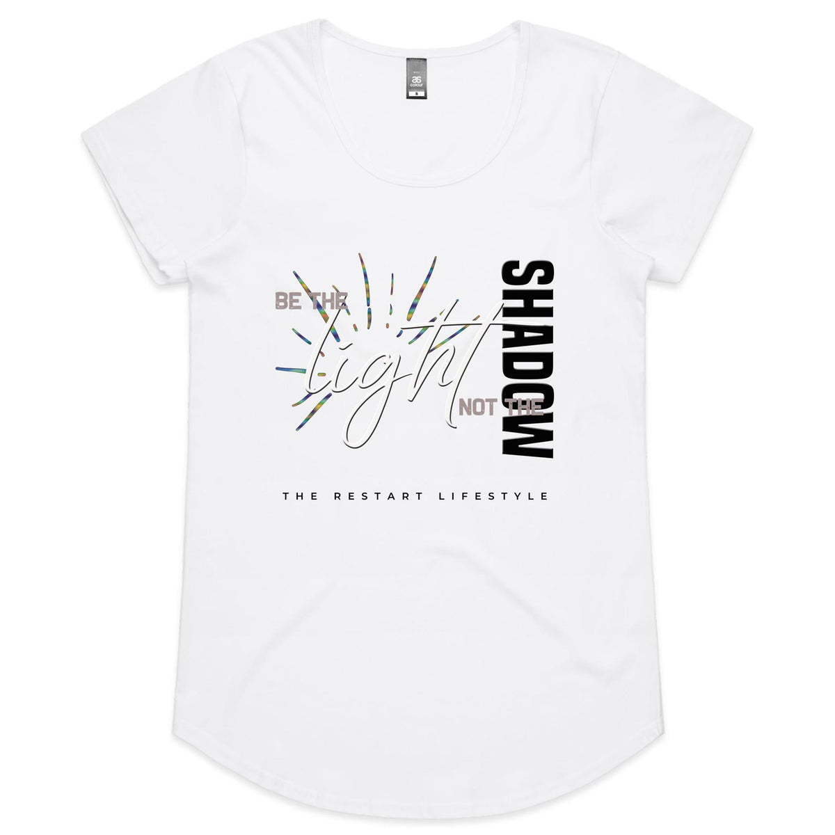 Womens Scoop Neck T-Shirt - Be the Light Design