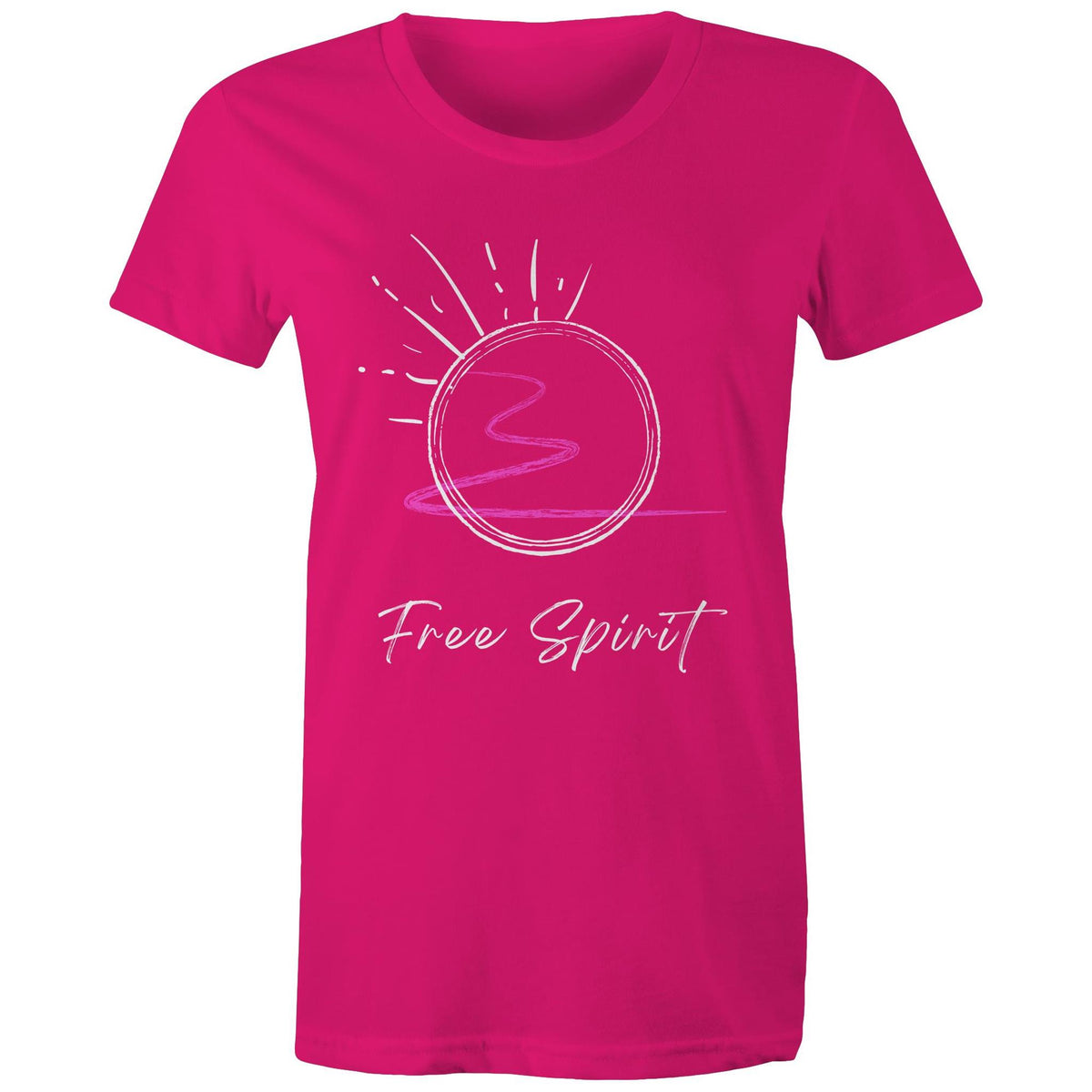 Premium Woman's T-Shirt - Free Spirit Design - (Dark Colors)