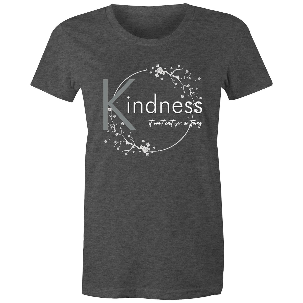 Premium Woman's T-Shirt - Kindness Design - (Dark Colors)