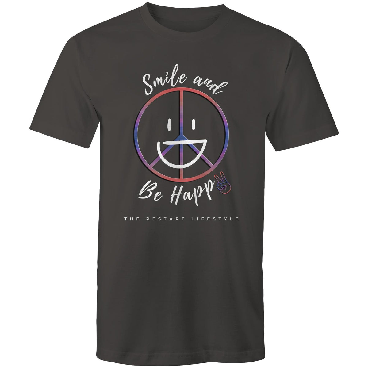 Premium Men's T-Shirt - Be Happy Design - (Dark Colors)