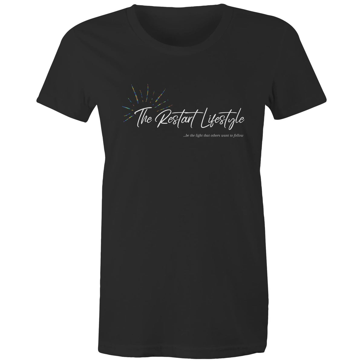 Premium Woman's T-Shirt - The Restart Lifestyle Logo - (Dark Colors)