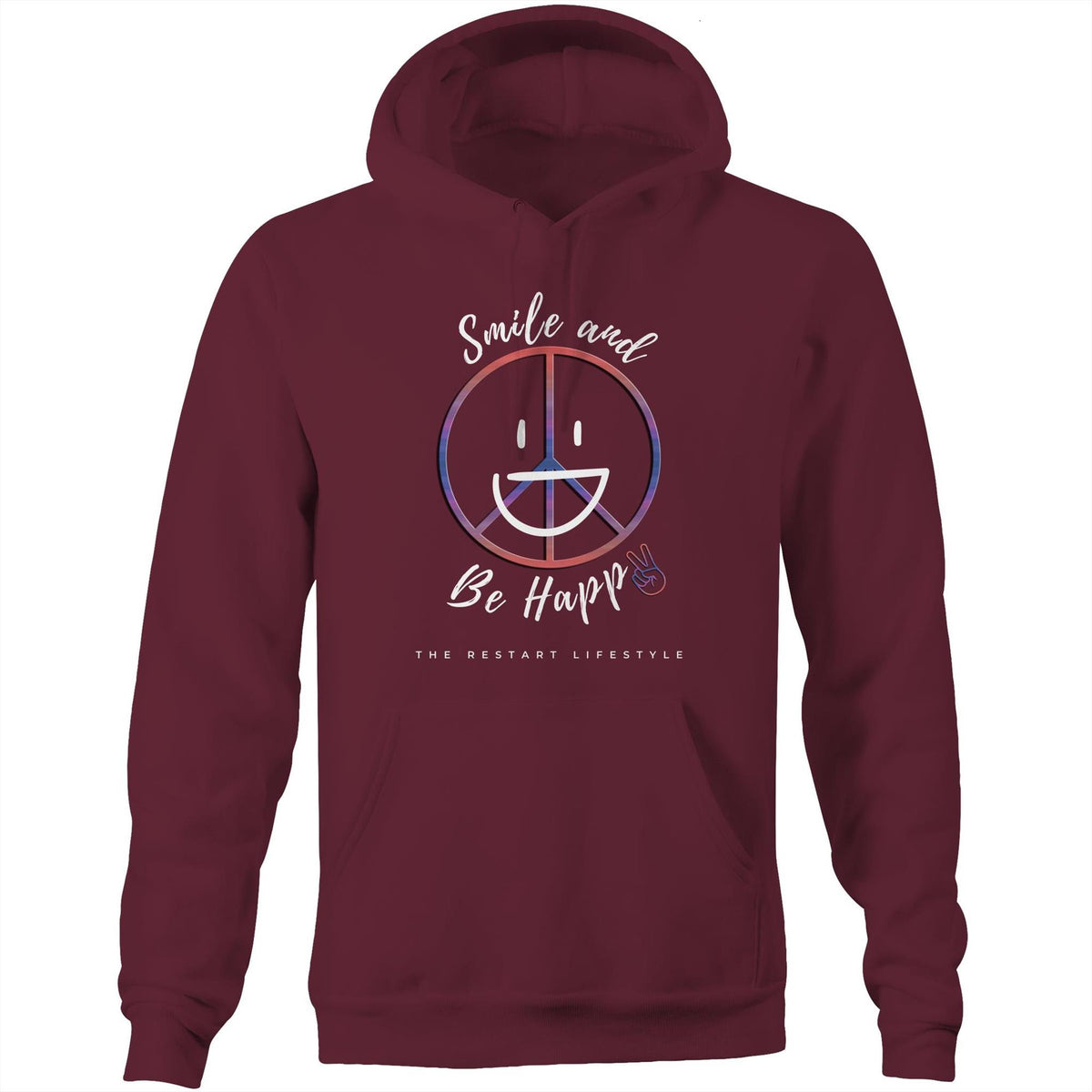Premium Unisex Hoodie - Be Happy Design - (Dark Colors)