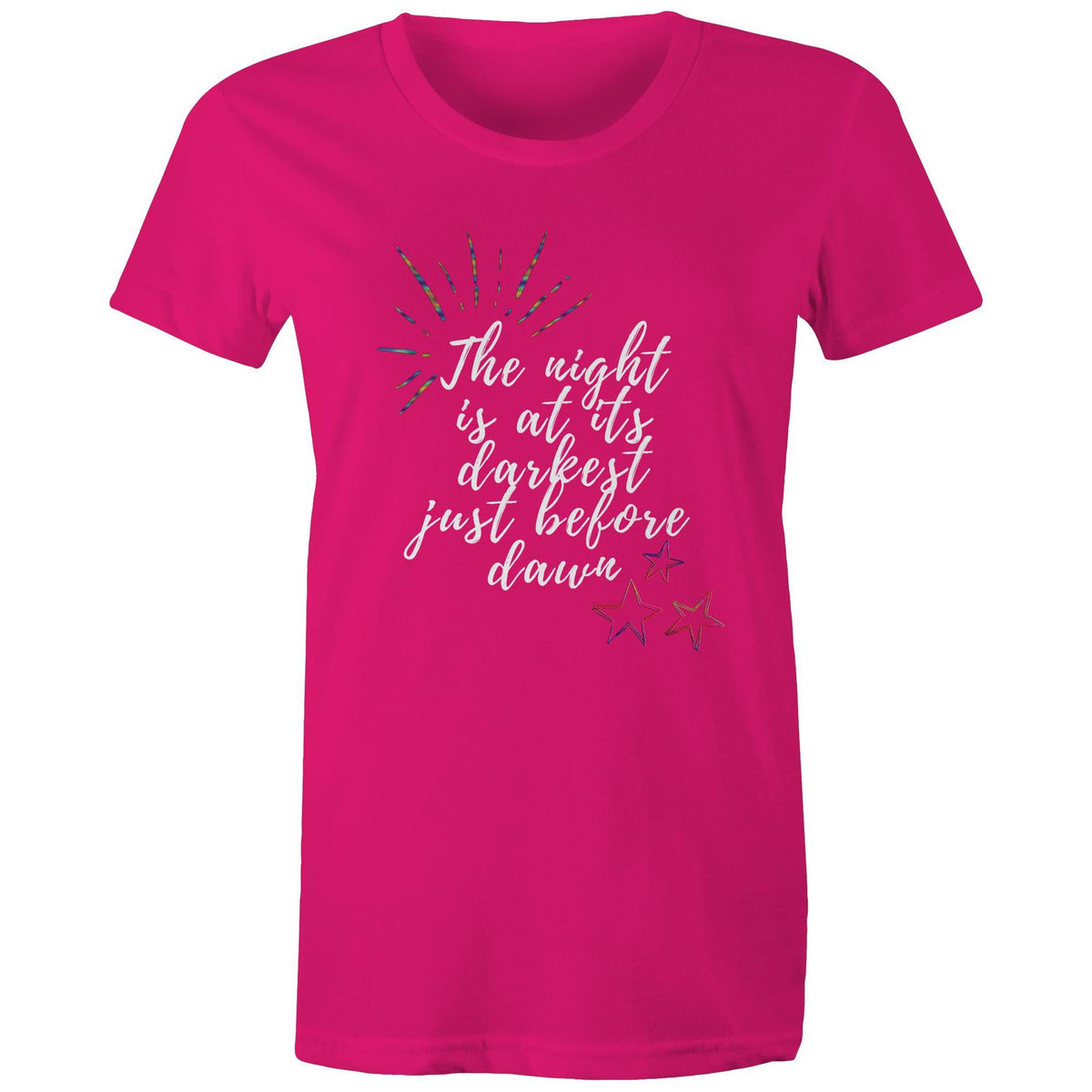 Premium Woman's T-Shirt - Darkest Night Design - (Dark Colors)