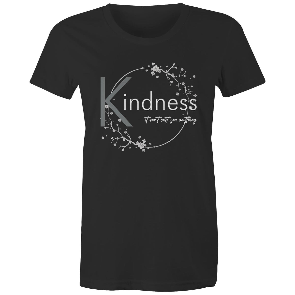 Premium Woman's T-Shirt - Kindness Design - (Dark Colors)