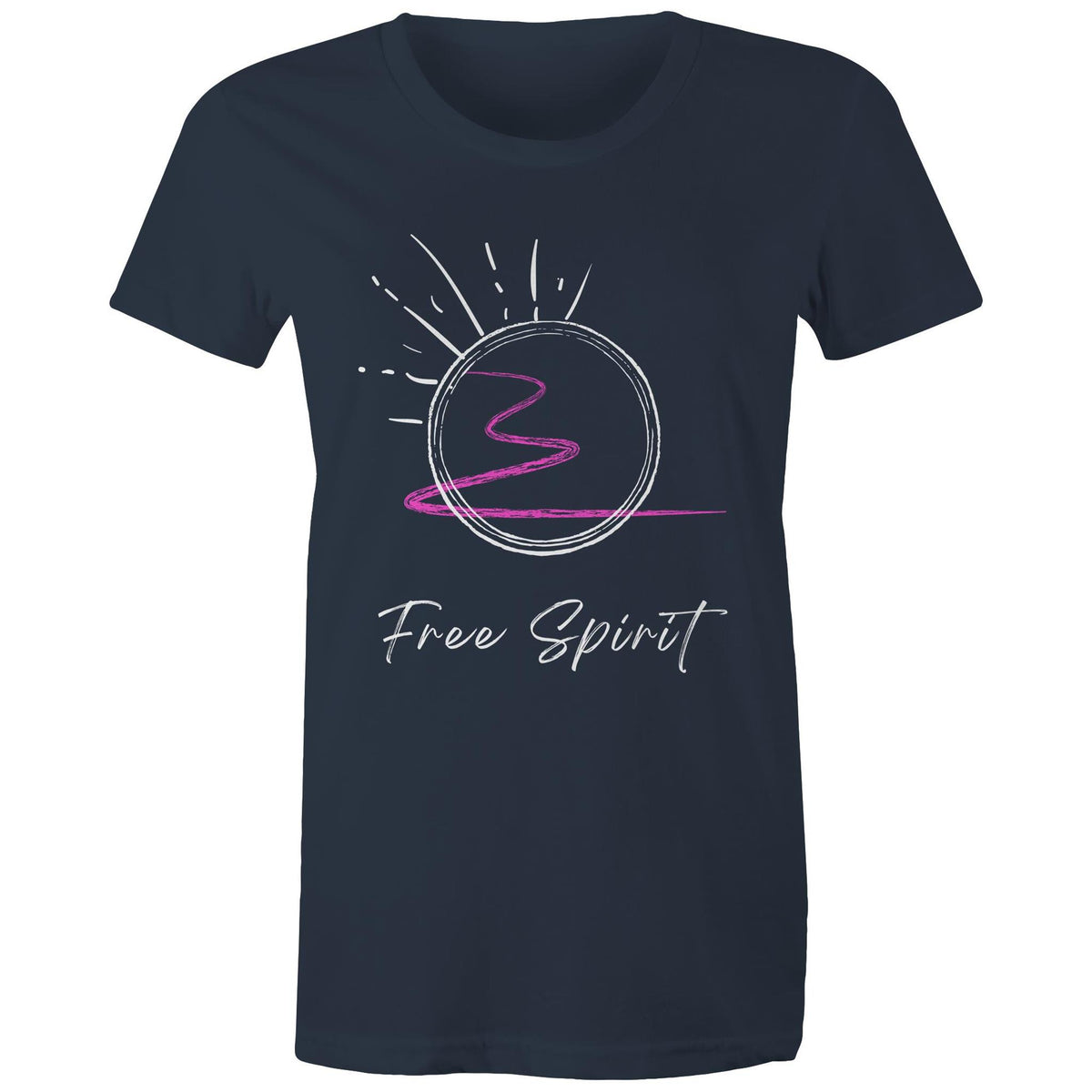 Premium Woman's T-Shirt - Free Spirit Design - (Dark Colors)