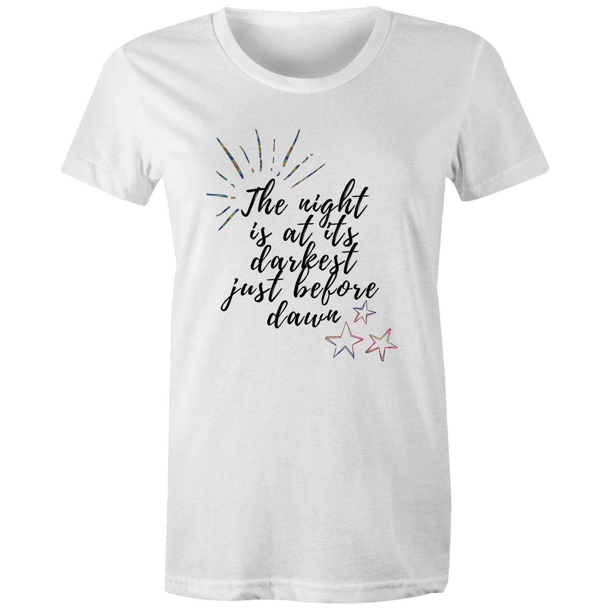Premium Woman's T-Shirt - Darkest Night Design - (White)