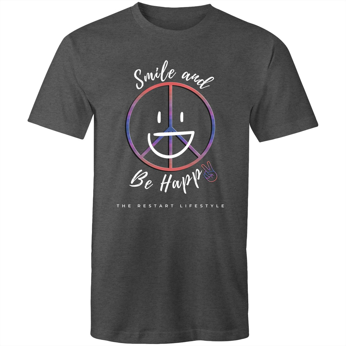 Premium Men's T-Shirt - Be Happy Design - (Dark Colors)